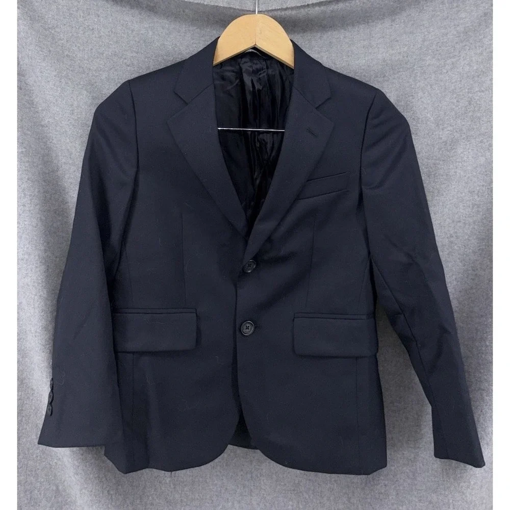 Brooks Brothers Fleece Boy's Navy Blue Wool Blazer 10 Wedding 2 Button